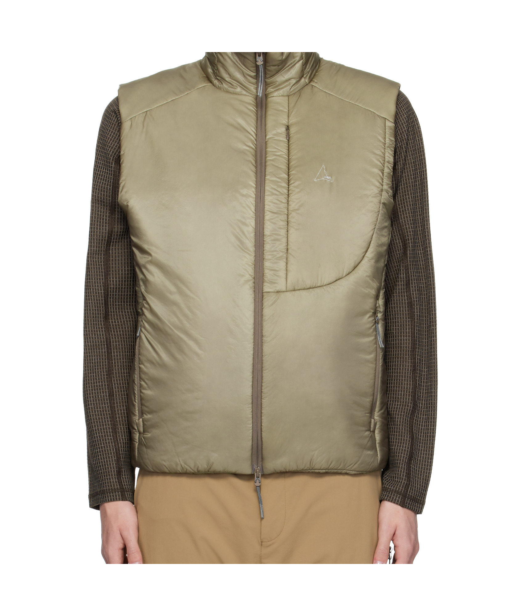 Roa Stand-collar Cotton Vest In Nude