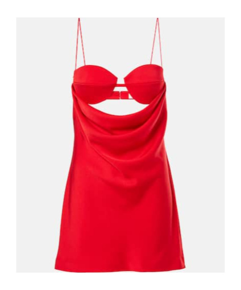 Alex Perry Openwork Pleated Dress In Red