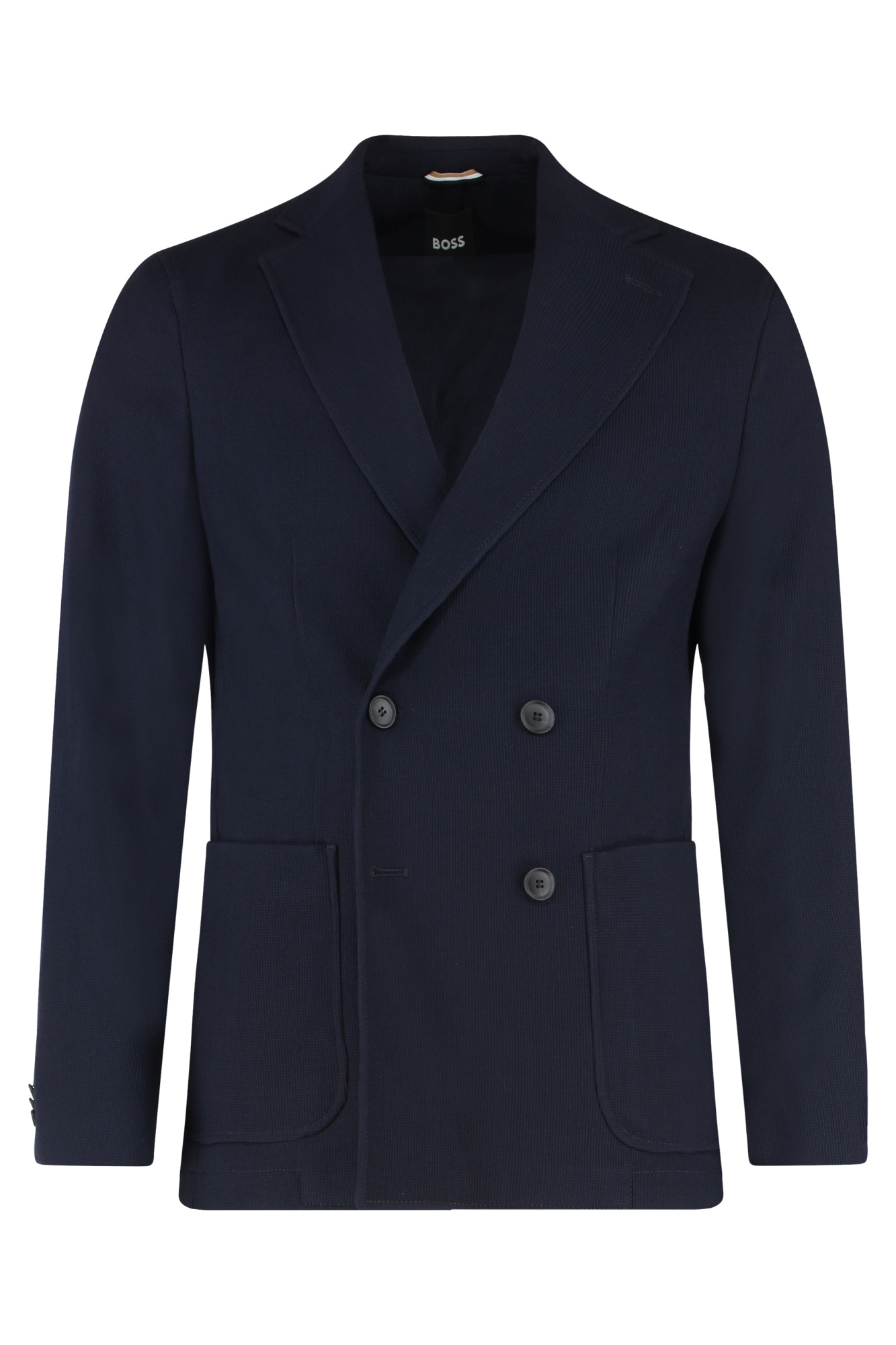Hugo Boss Boss Double-breasted Wool Jacket In Blue