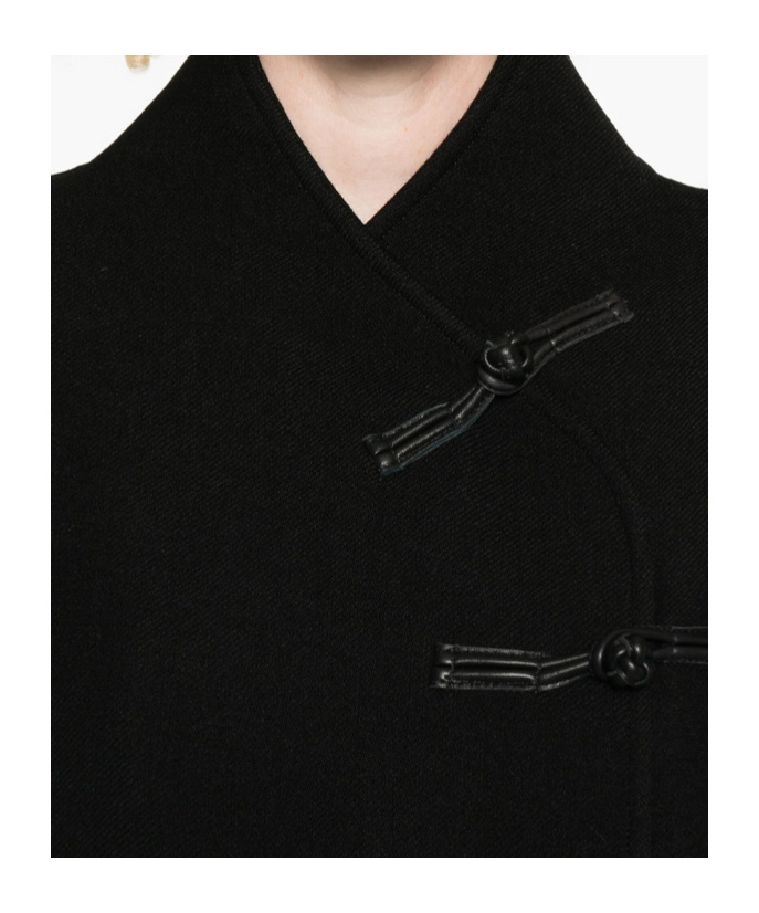Rohe Band-collar Toggle Coat In Black