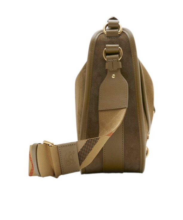 Burberry Medium B Clip Messenger Bag In Green