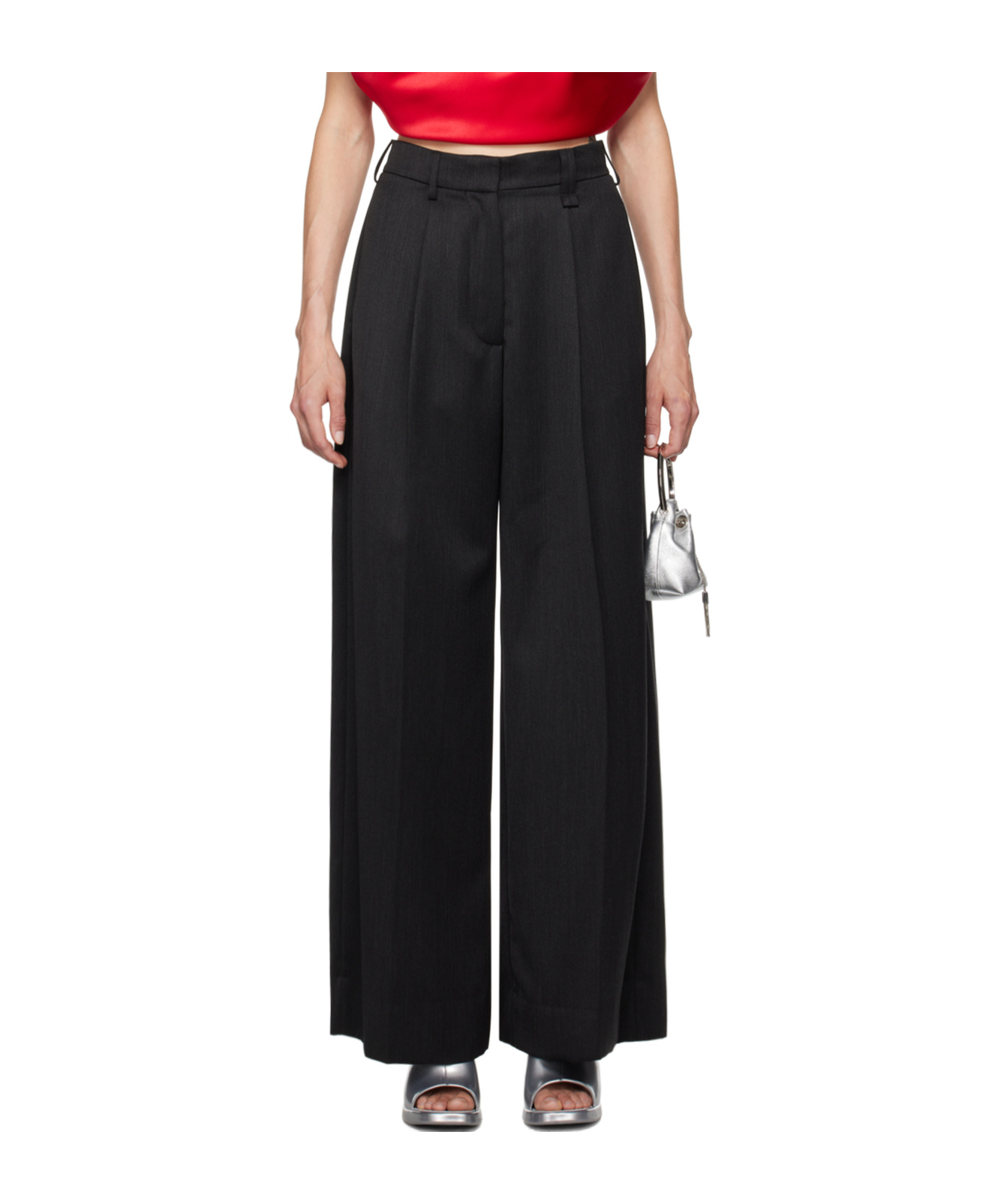 Shop Simone Rocha Furry Welt Pocket Casual Pants In Black