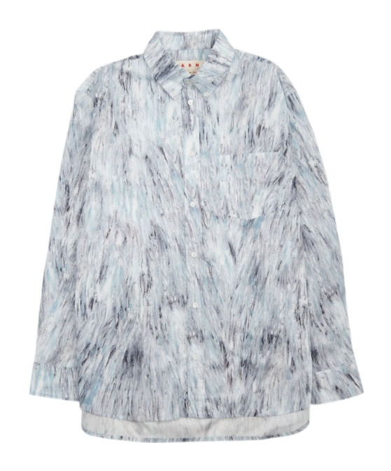 Marni Long-sleeved Shirt In Gray