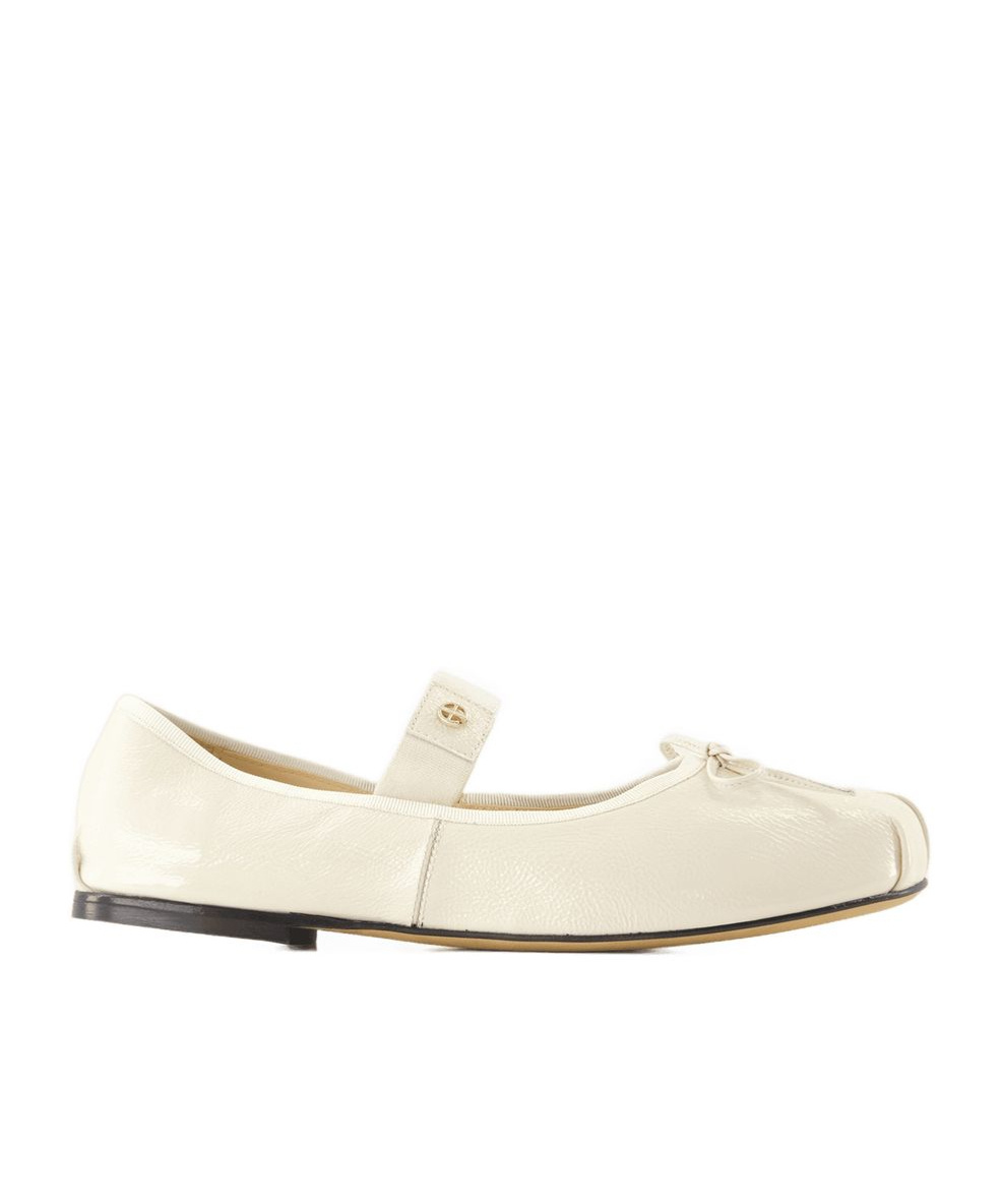 Shop Anine Bing Round Toe Flats In White
