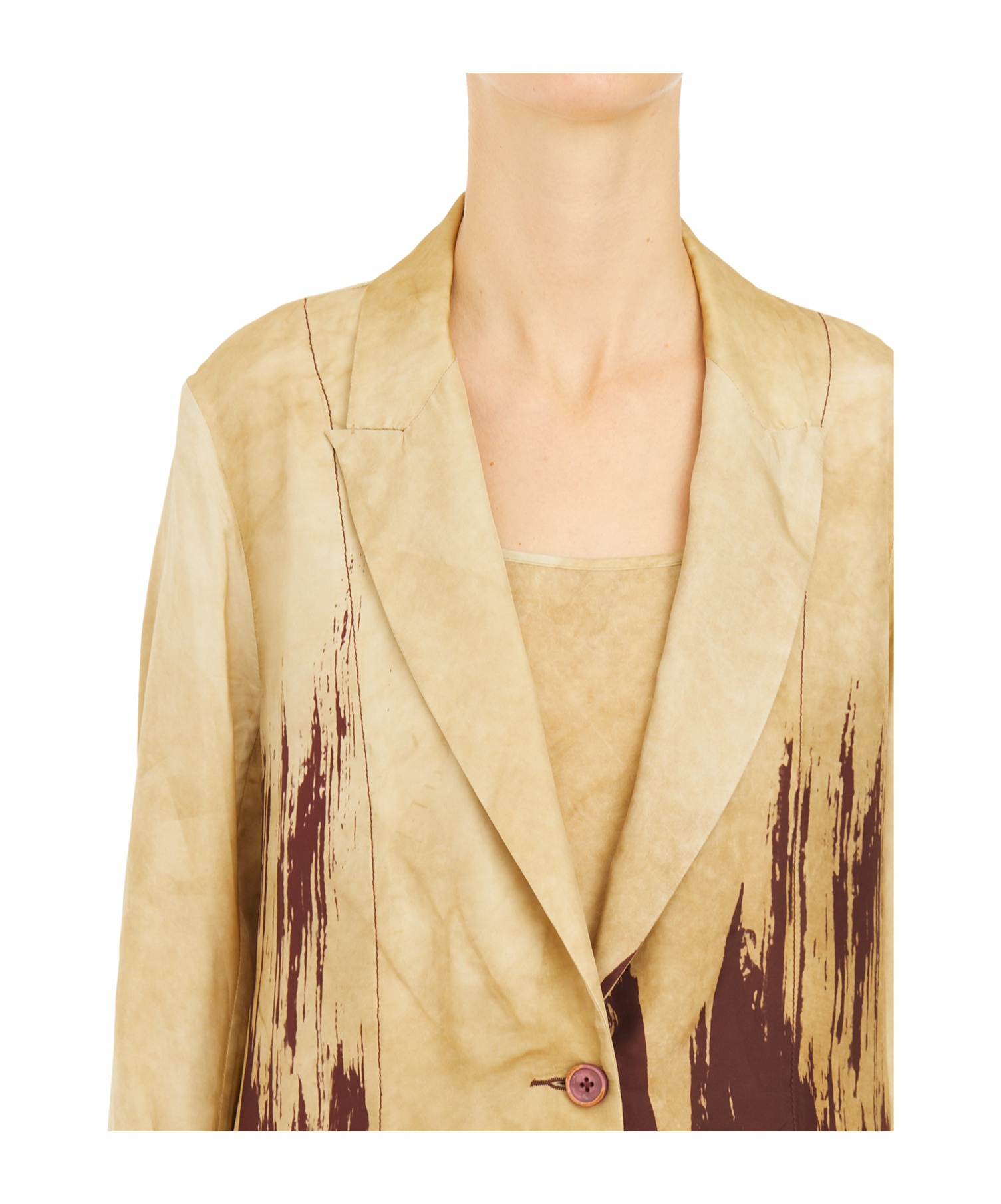 Uma Wang Long-sleeved Lapel Coat In Nude