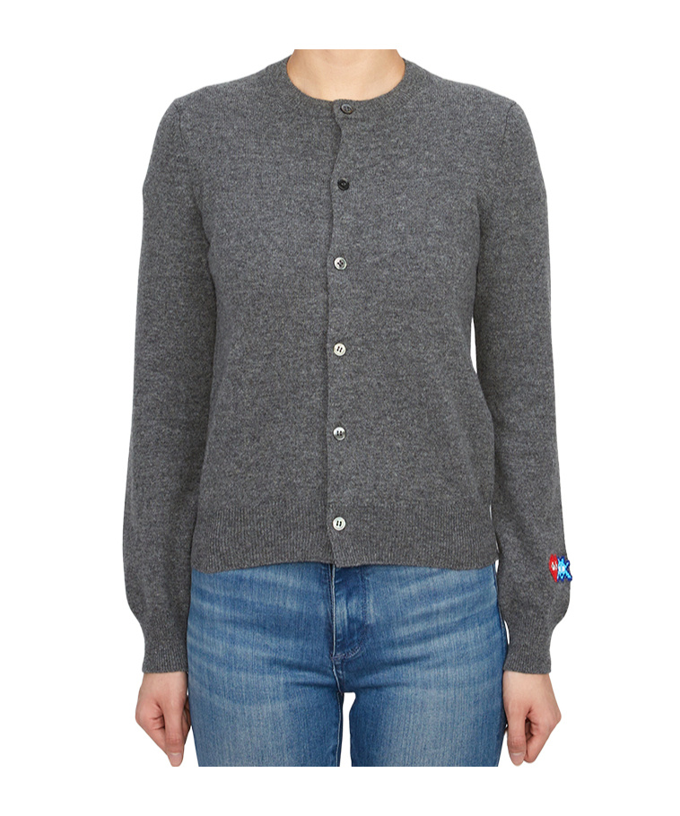 Comme Des Garçons Play Logo-patch Long-sleeve Cardigan