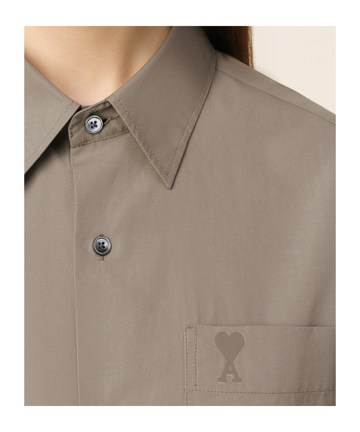 Ami Alexandre Mattiussi Long-sleeved Shirt In Nude