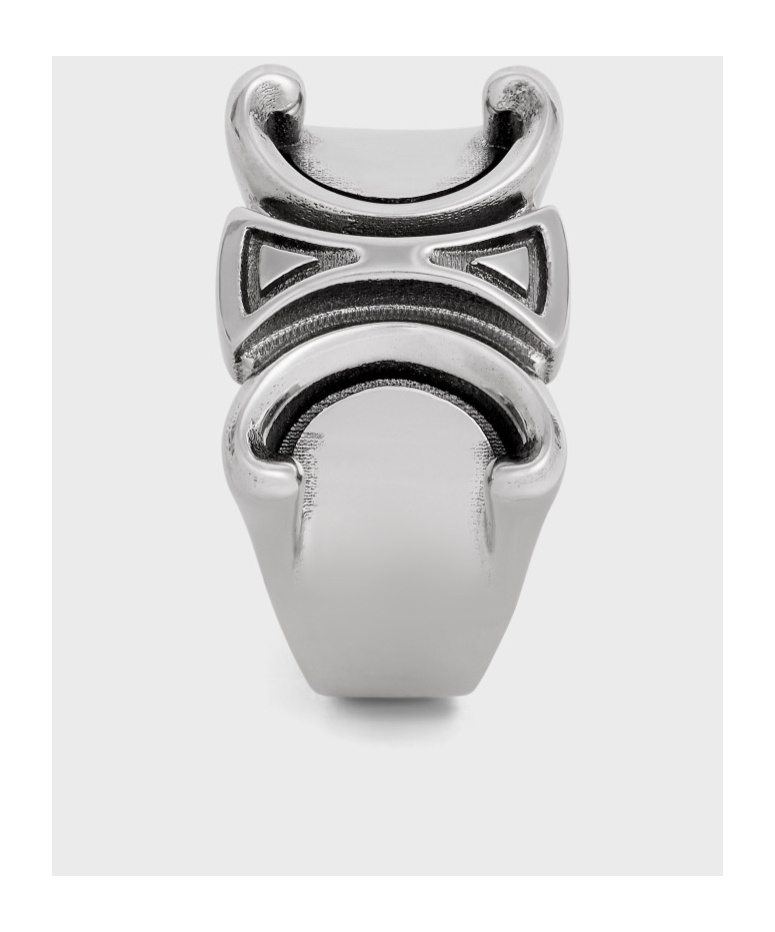 Celine Logo Ring In Gray