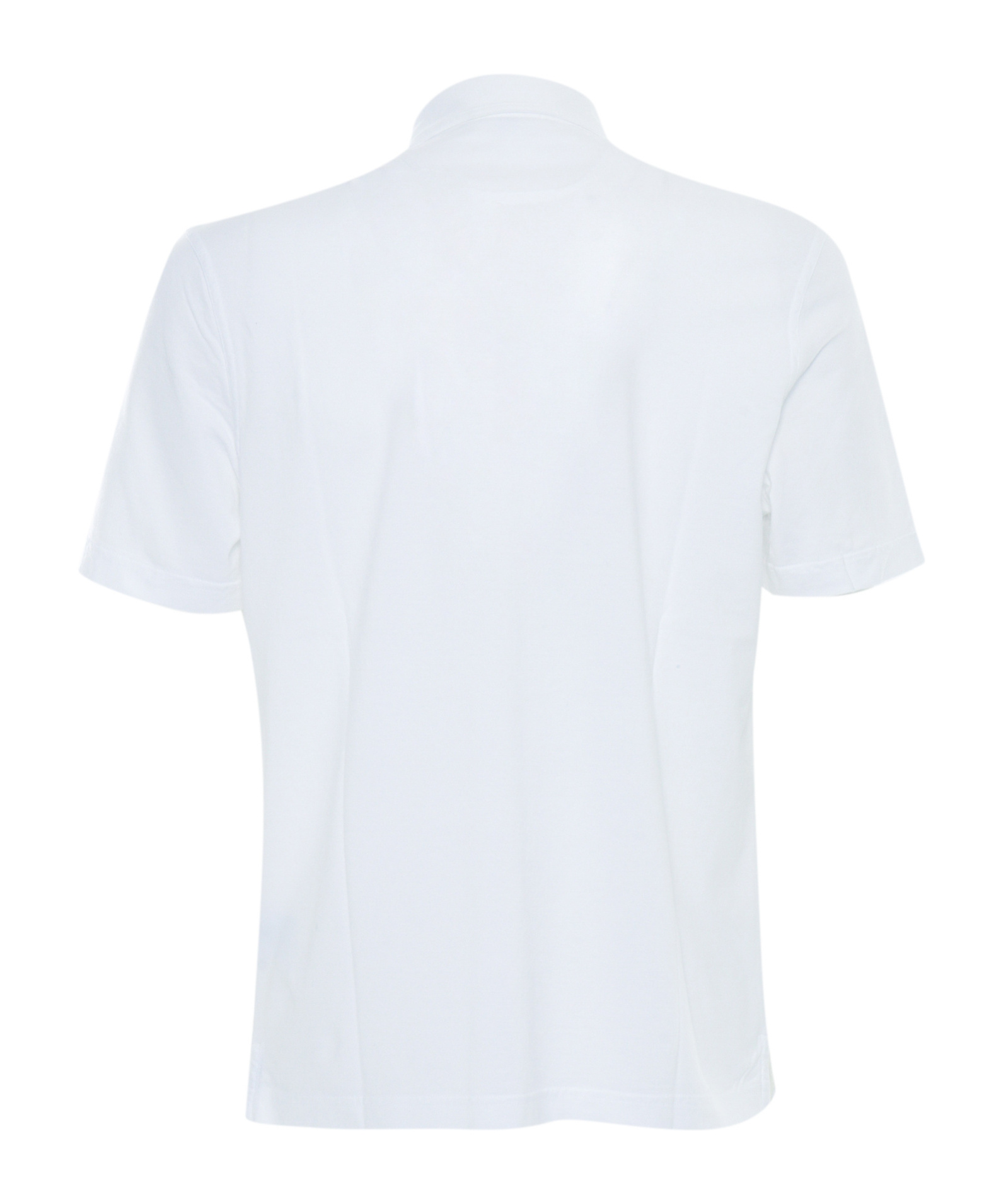Fedeli Short-sleeve Knit Polo Shirt With Buttoned Placket In White