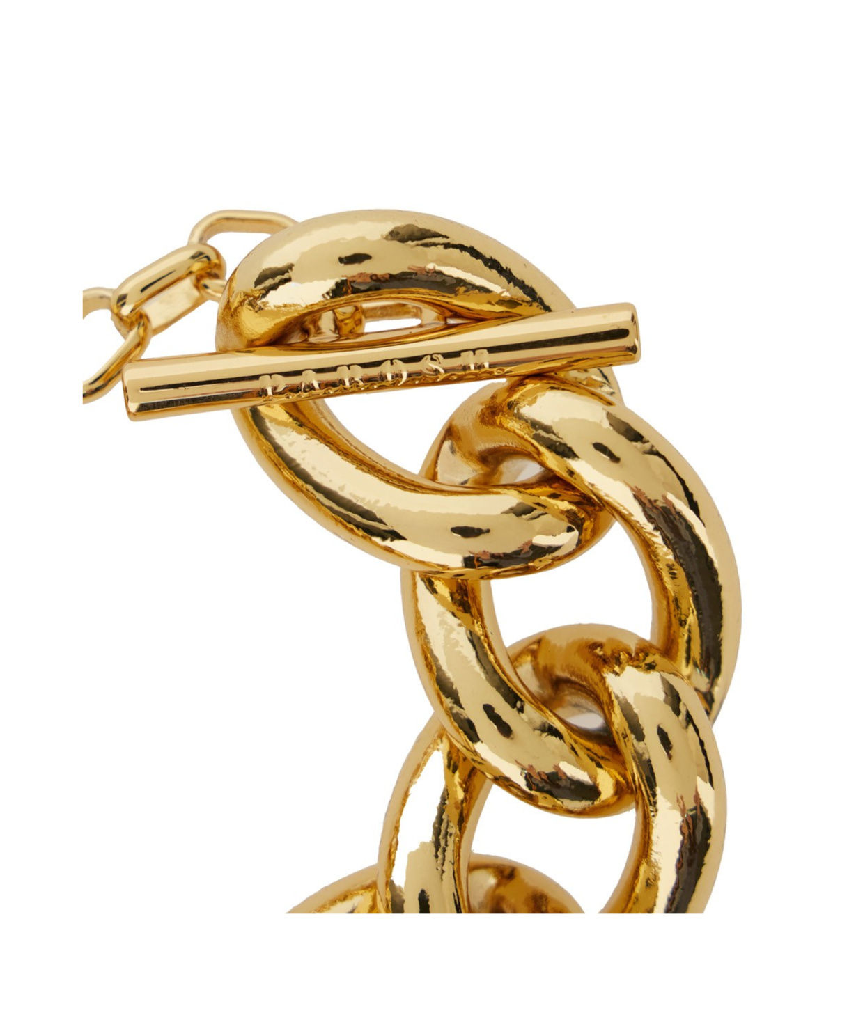 P.a.r.o.s.h Gold Tone Chain-link Necklace With Clasp Logo Closure In Yellow