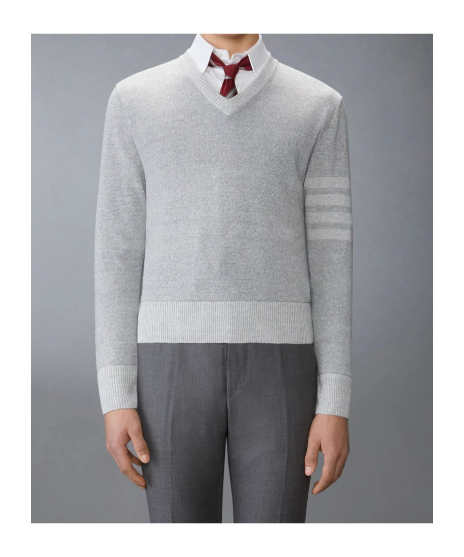 Thom Browne 4-bar Stripe V-neck Sweater