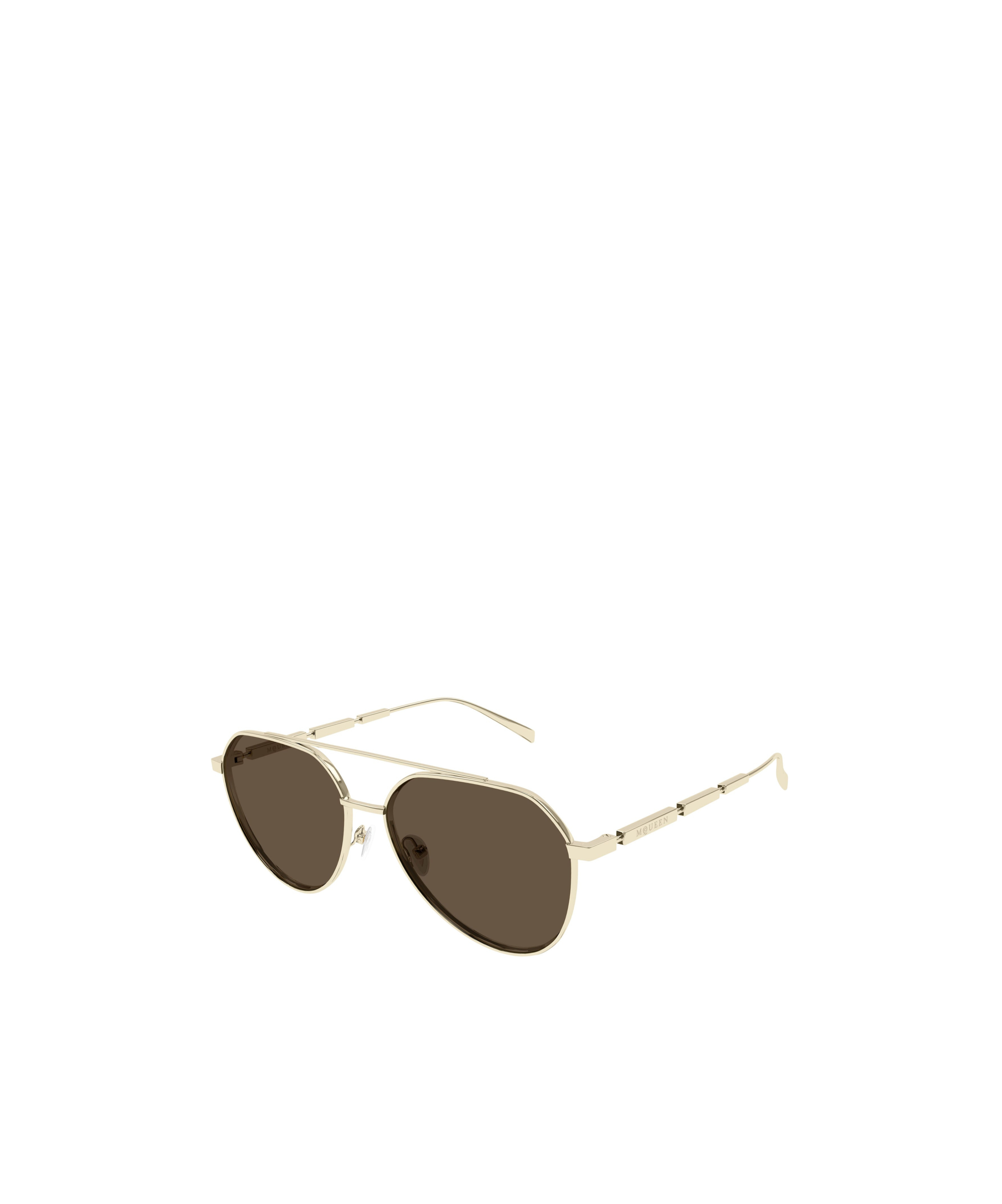 Alexander Mcqueen Geometric Frame Sunglasses In Brown
