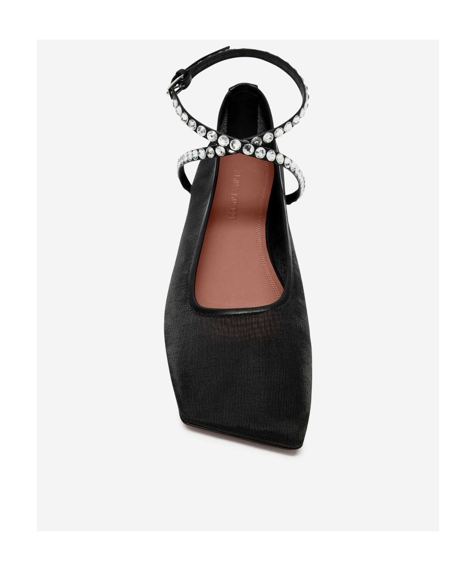 Shop Amina Muaddi Mesh Ballet Shoes In Black