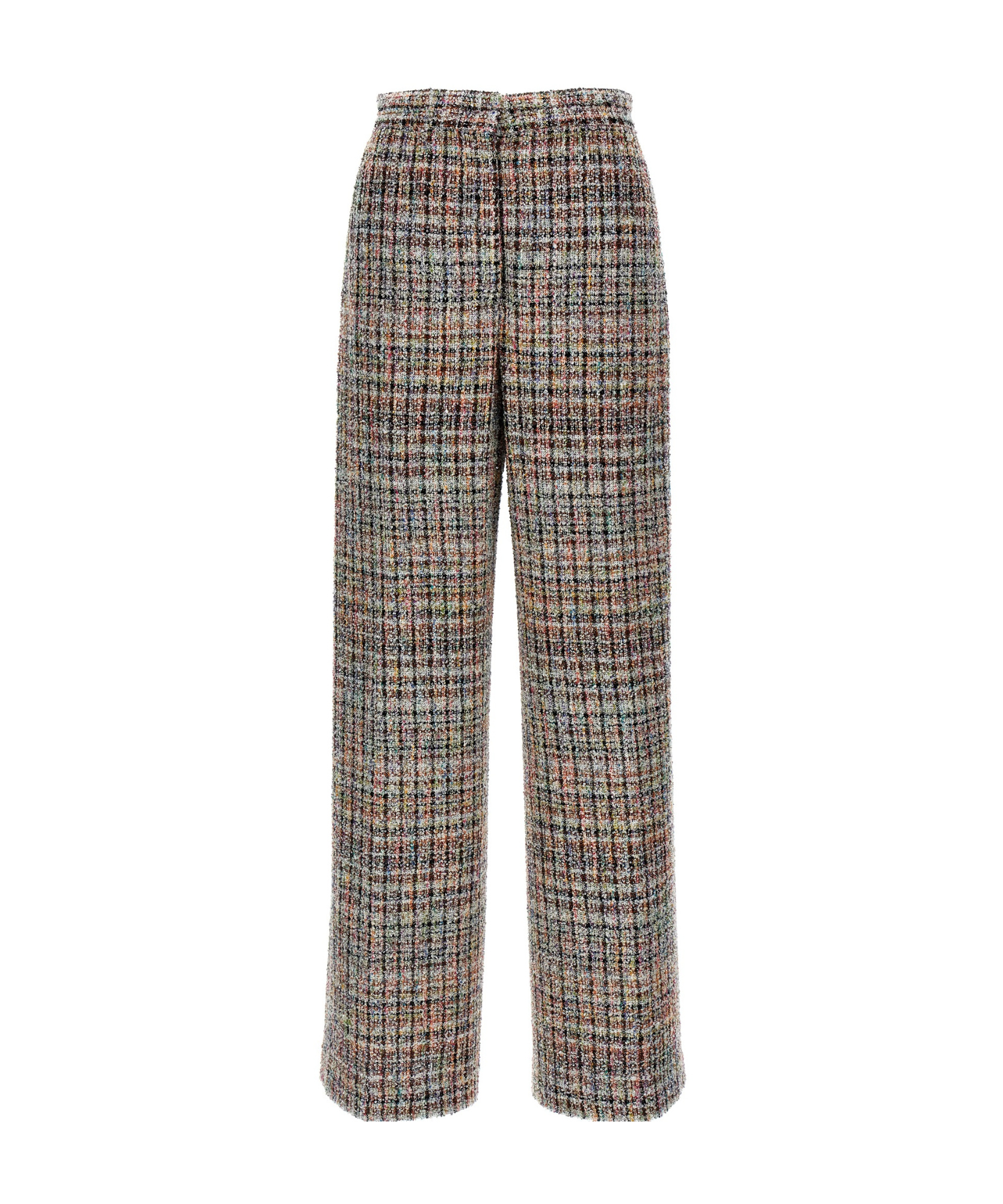 Missoni Cropped Trousers Viscose Blend Lamé Zig Zag In Gray