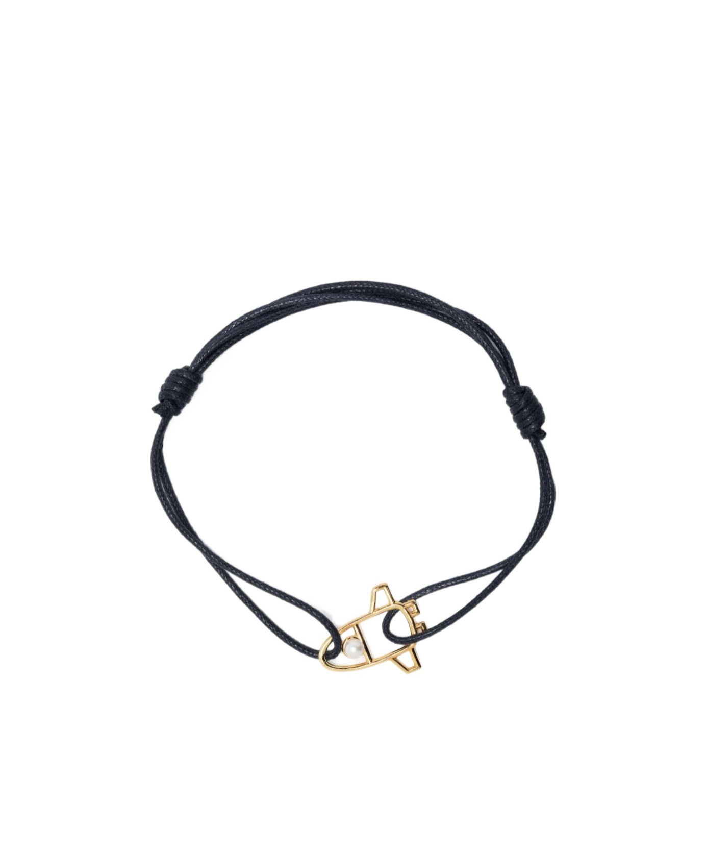 Aliita 9kt Yellow Gold Nave Espacial Pearl Bracelet In Black