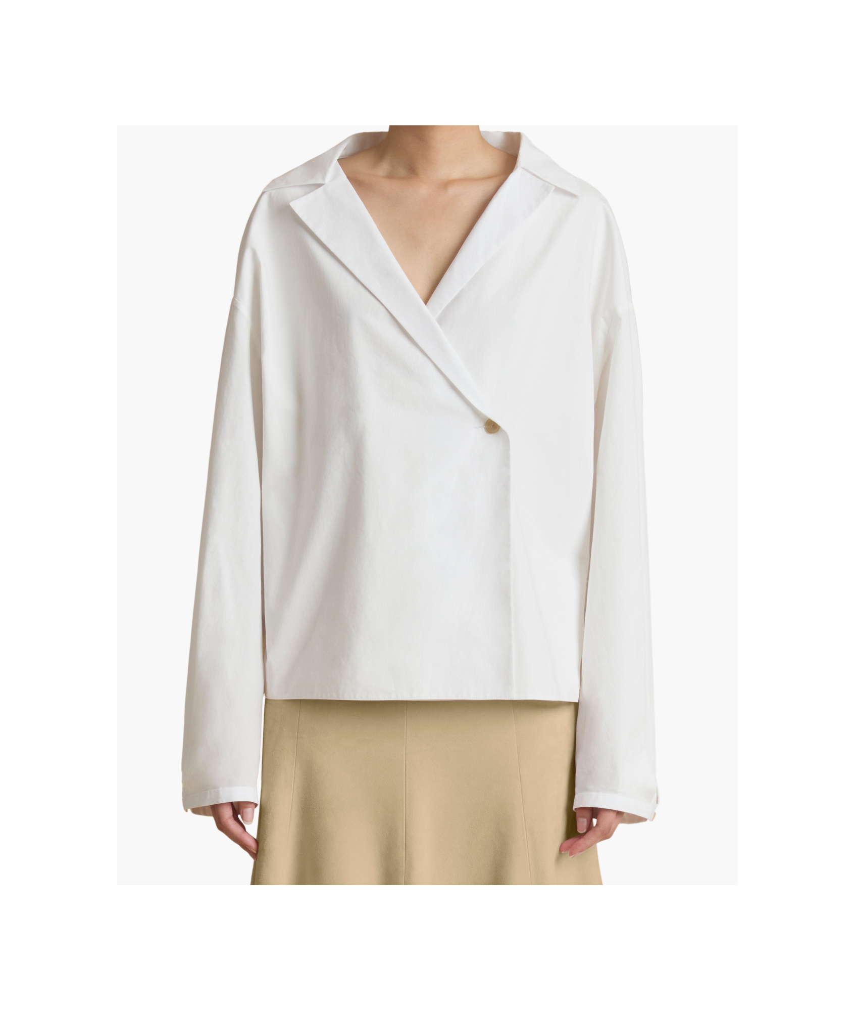 Khaite Ashton Double-breasted Cotton Top In White