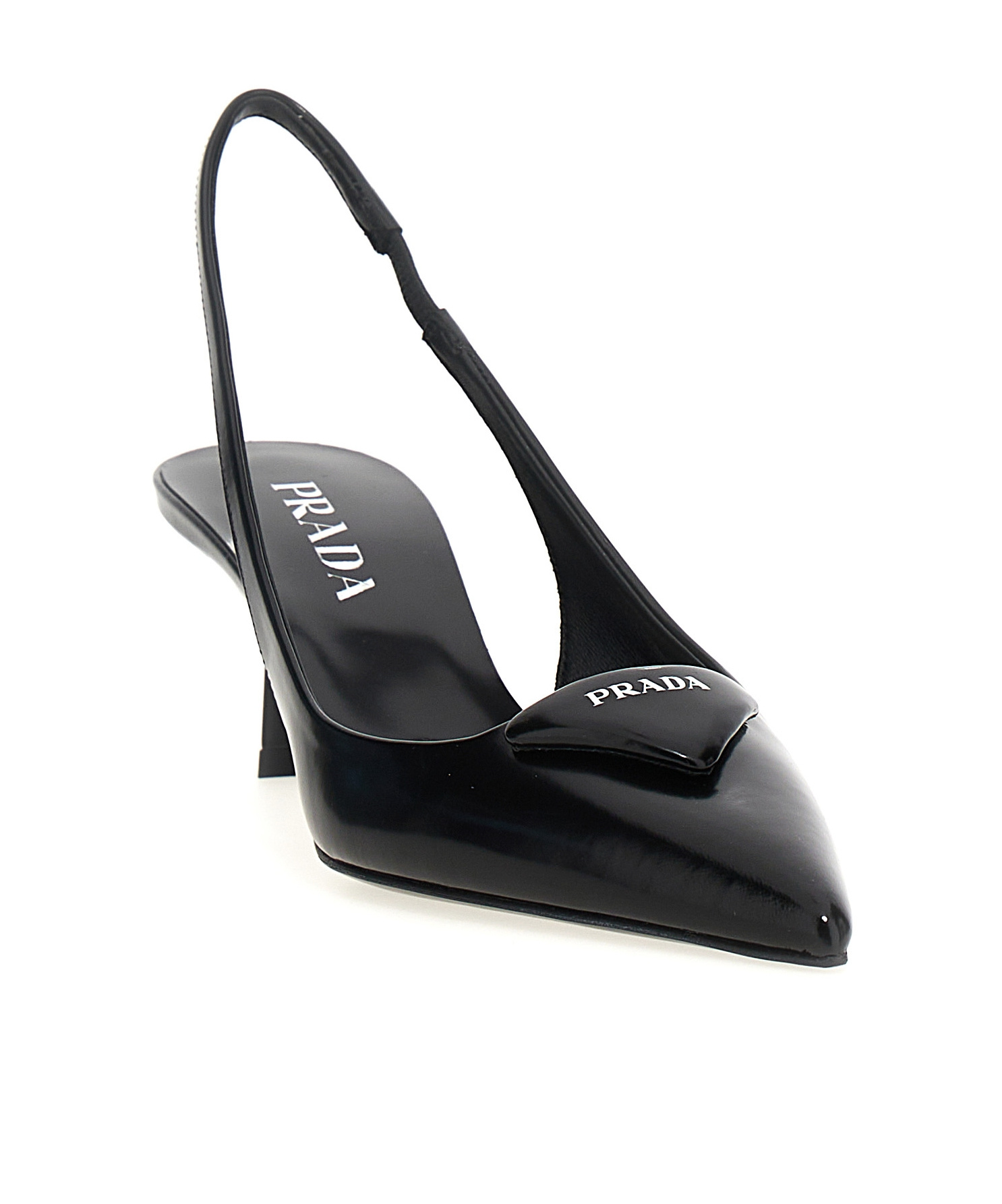Prada Pointed High-heeled Sandals In Black