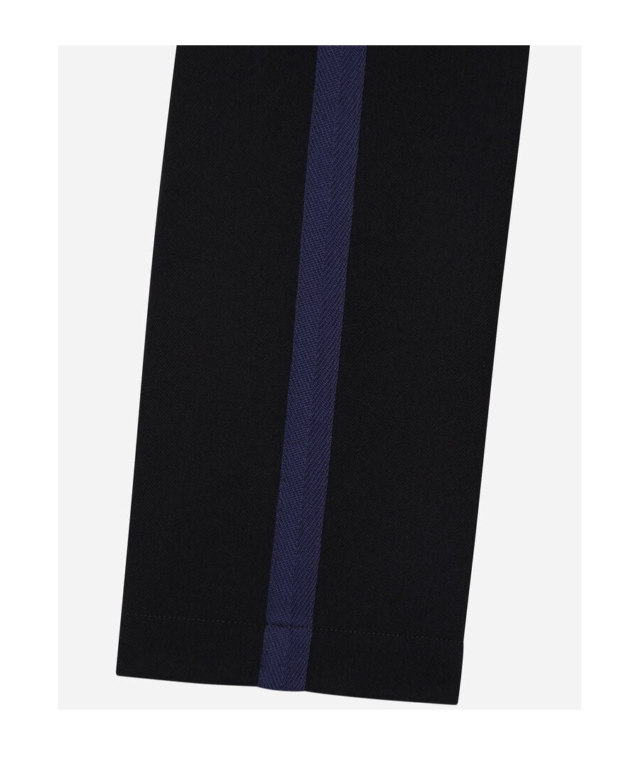 Dolce & Gabbana Side-band Wool Trousers In Black