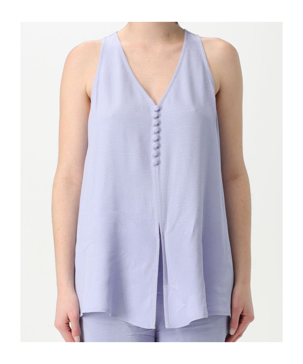 Emporio Armani V-neck Sleeveless Top In Purple