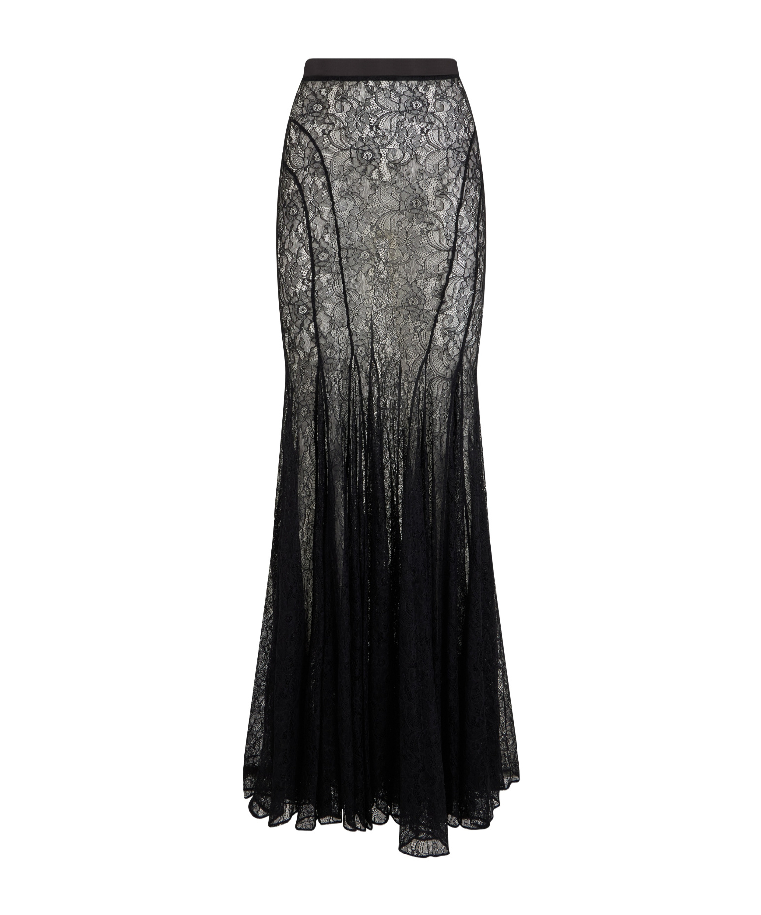 Elisabetta Franchi Lace Midi Skirt In Black