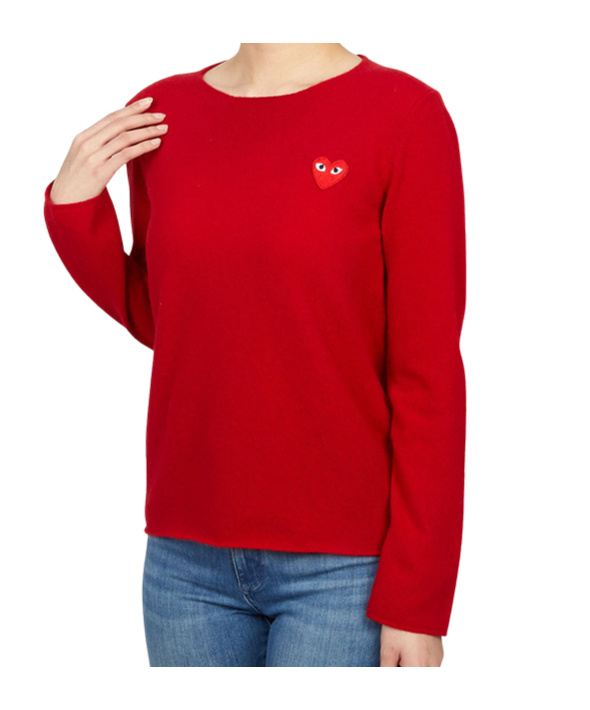 Comme Des Garçons Long-sleeved Sweater In Red