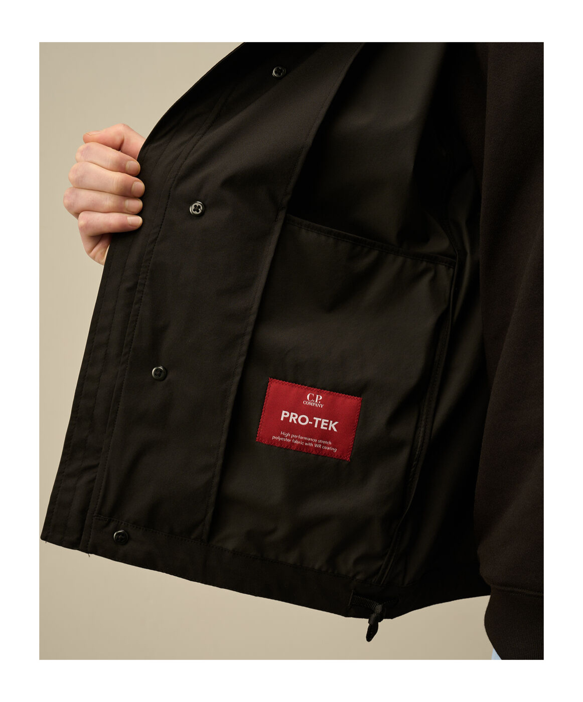 C.p. Company Utility Jacket With High Collar And Pockets In Black