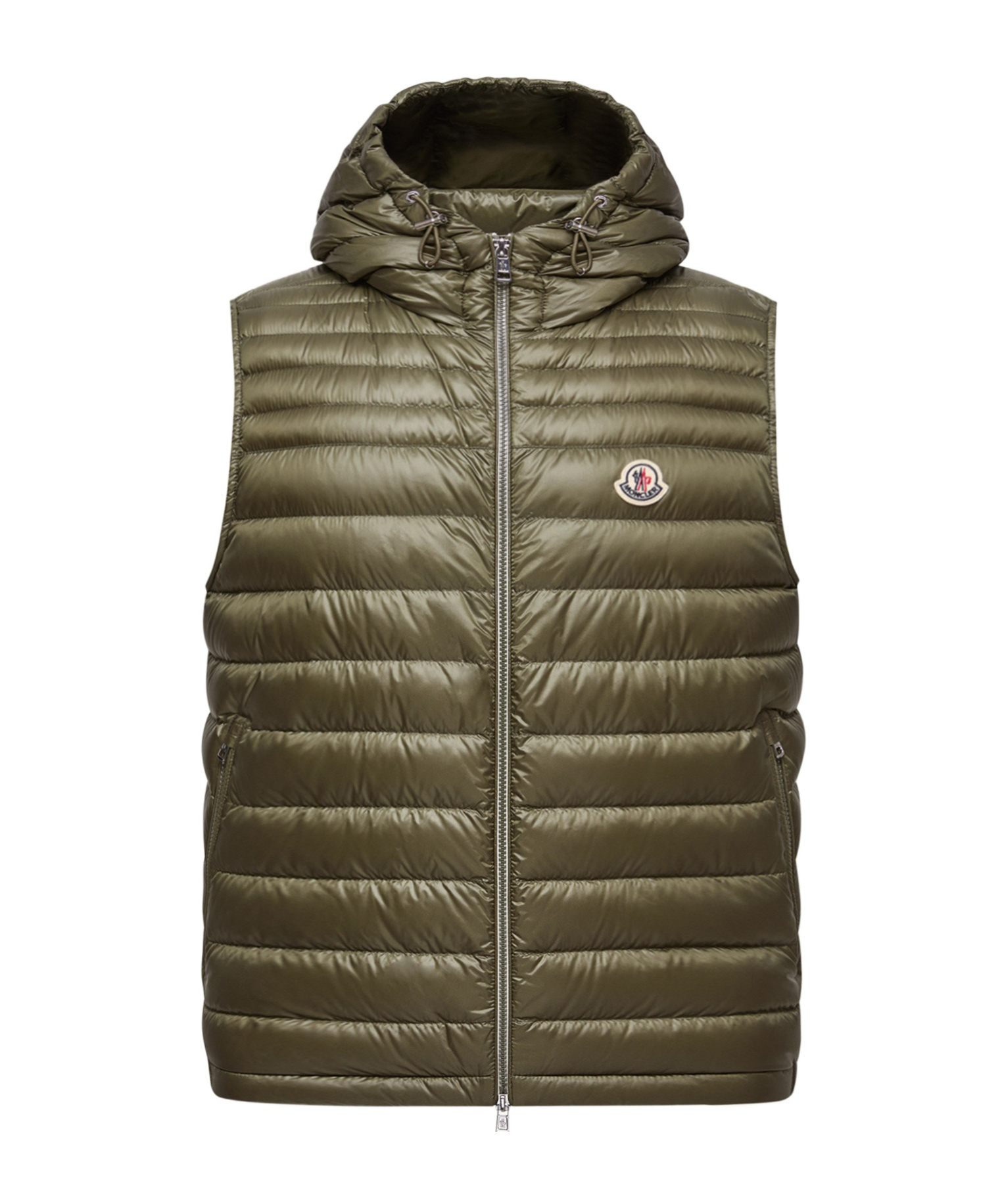 Moncler Mens Olive Orant Padded Nylon-down Gilet In Green