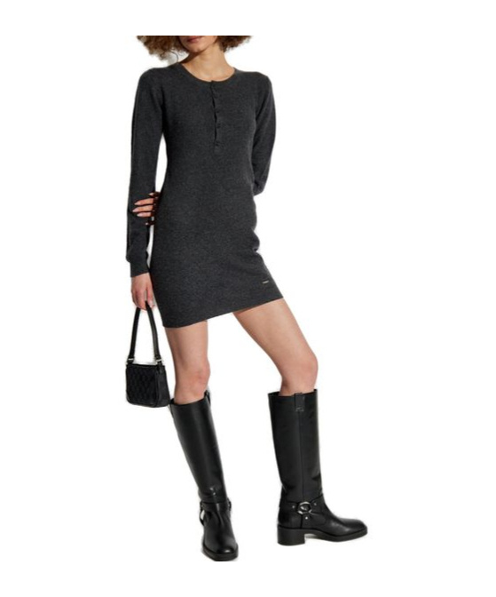 Dsquared2 Fine-knit Wool Minidress In Black