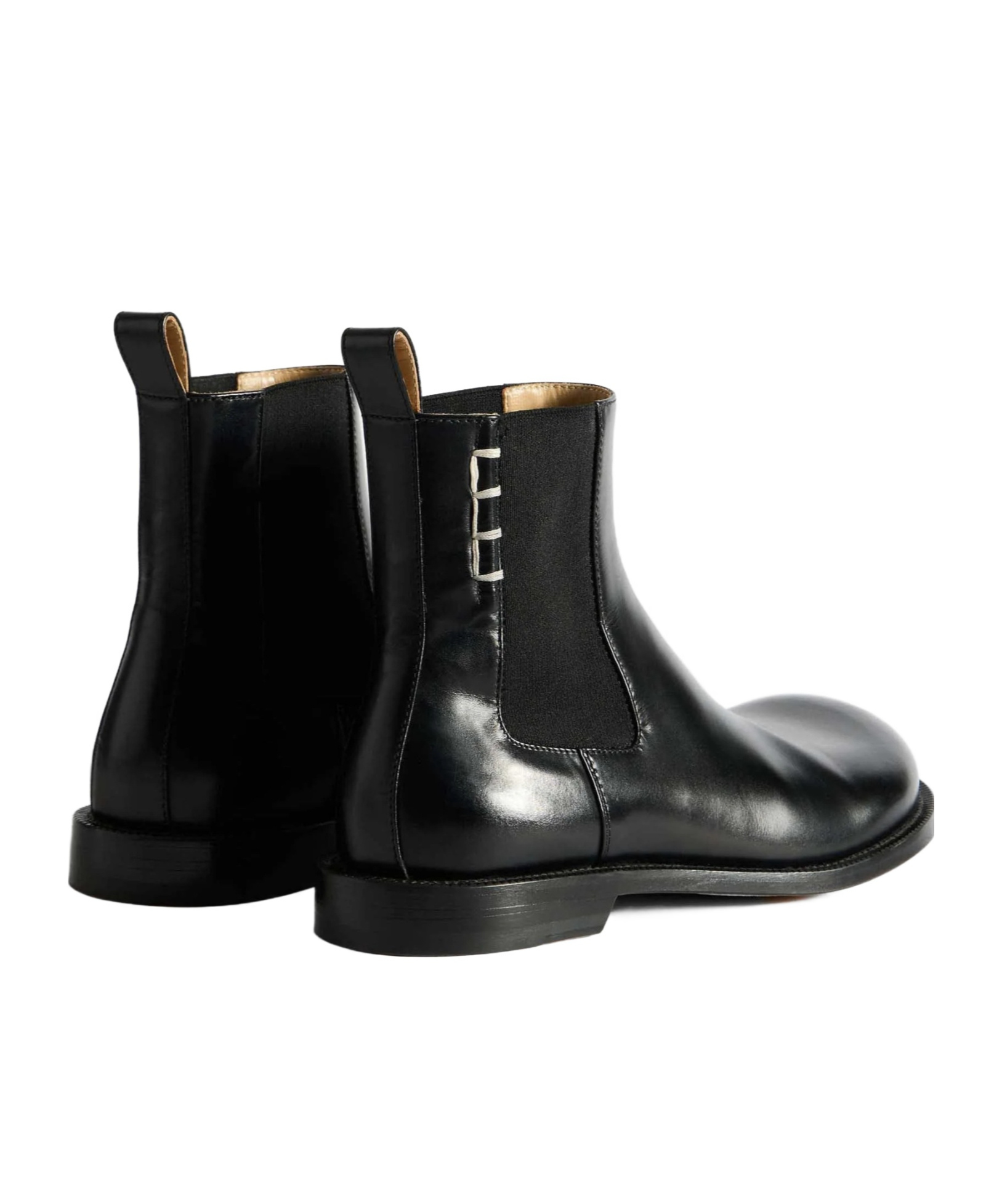 Jw Anderson Loafer Ankle Boots Round Toe Pull Tab In Black