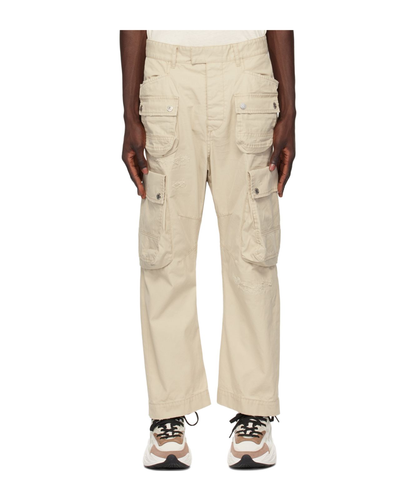 Dsquared2 Beige Multipocket Cargo Pants In Nude