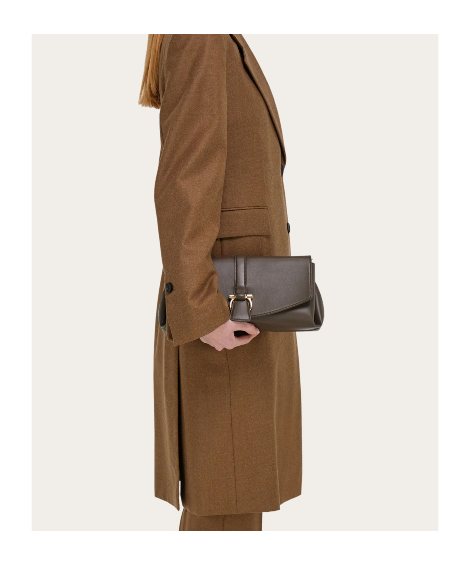 Ferragamo Small Front Flap Crossbody Bag In Gray