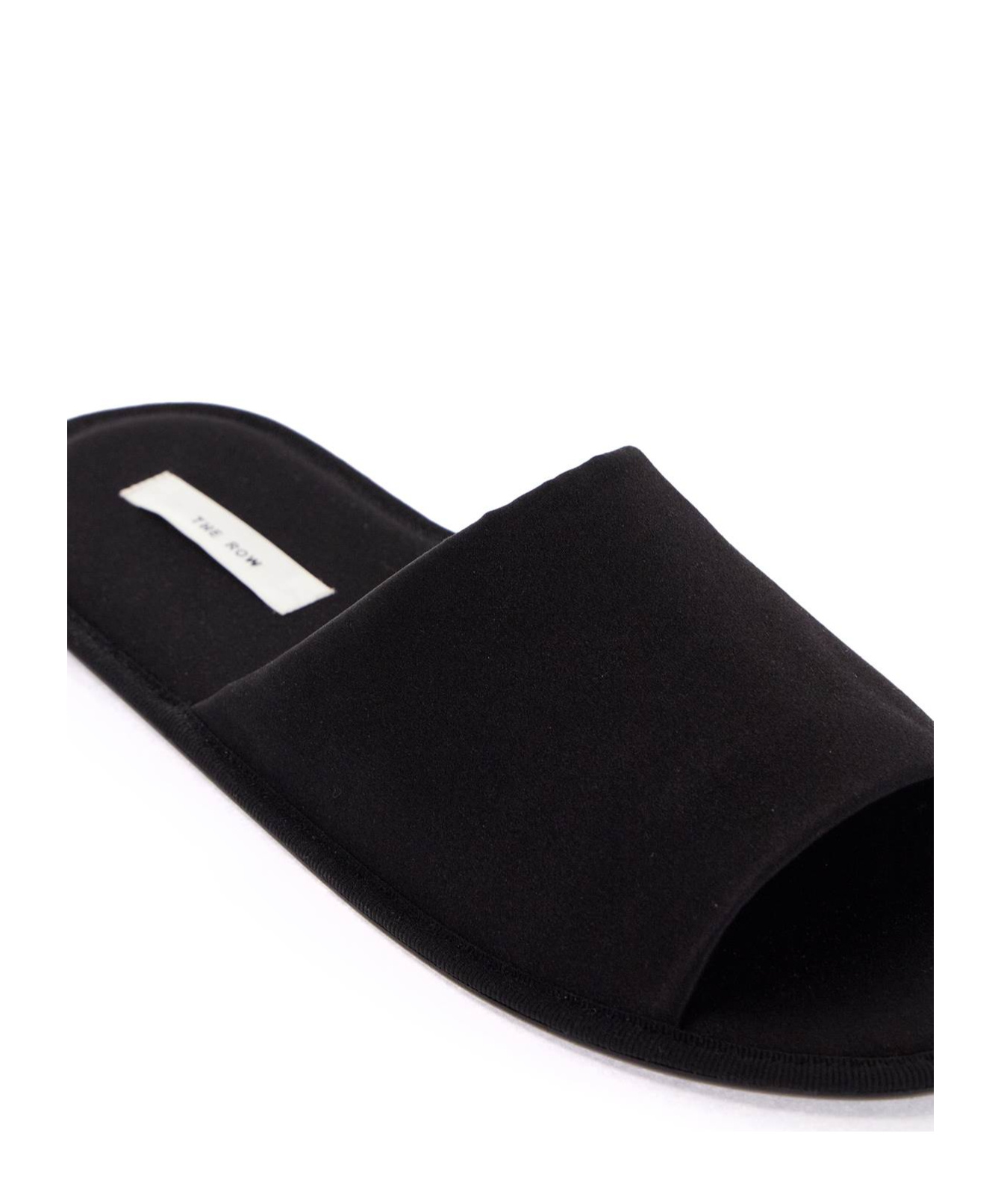 Shop The Row Round Head Slippers In Black