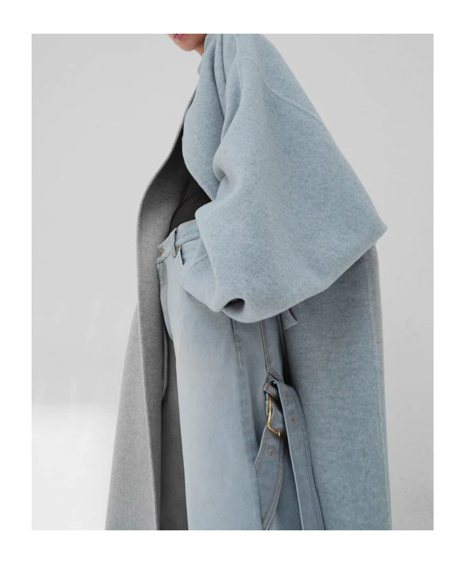 Darkpark North Oversize Cashmere Coat In Gray