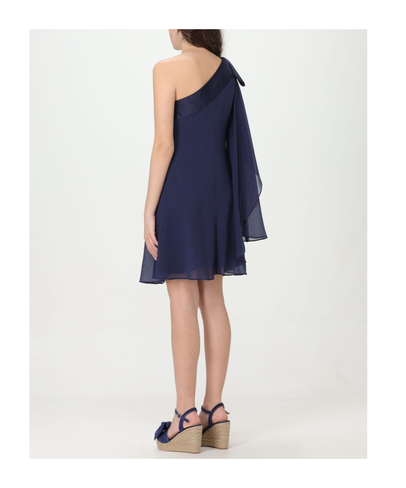 Shop Polo Ralph Lauren Bow Tie Details Mini Dress In Blue