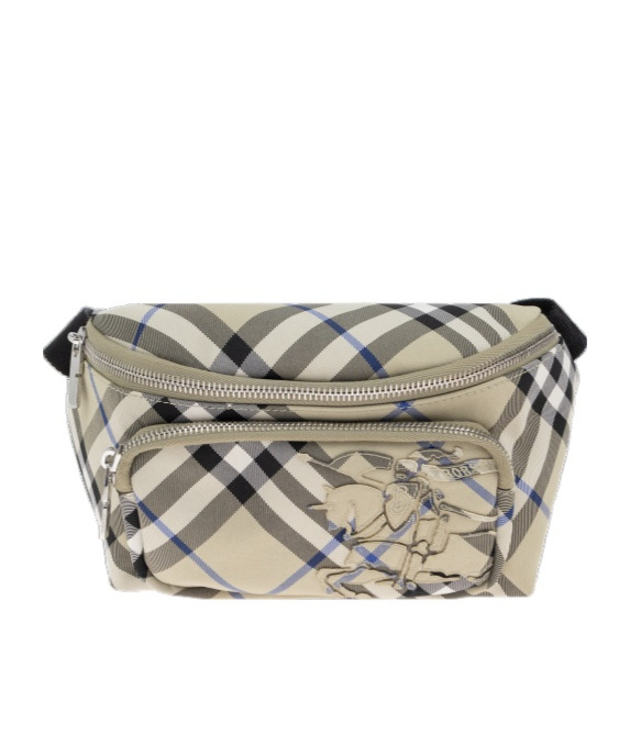 Burberry Checked Belt Bag In Nude