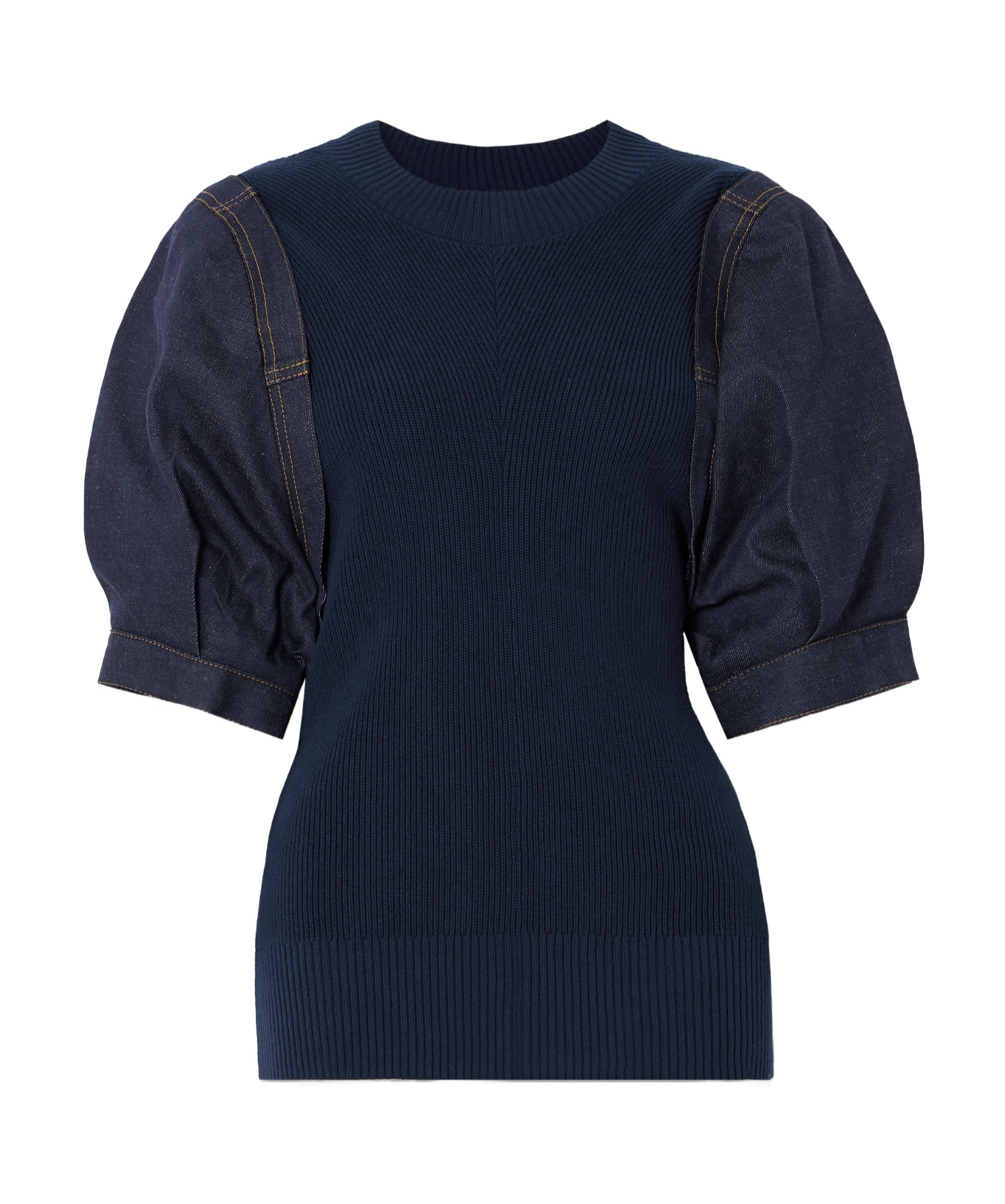 SACAI STITCHED OPEN-THREAD DETAIL SWEATER