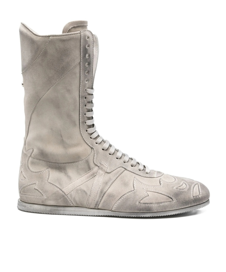 Ann Demeulemeester Round Toe Boots In Gray
