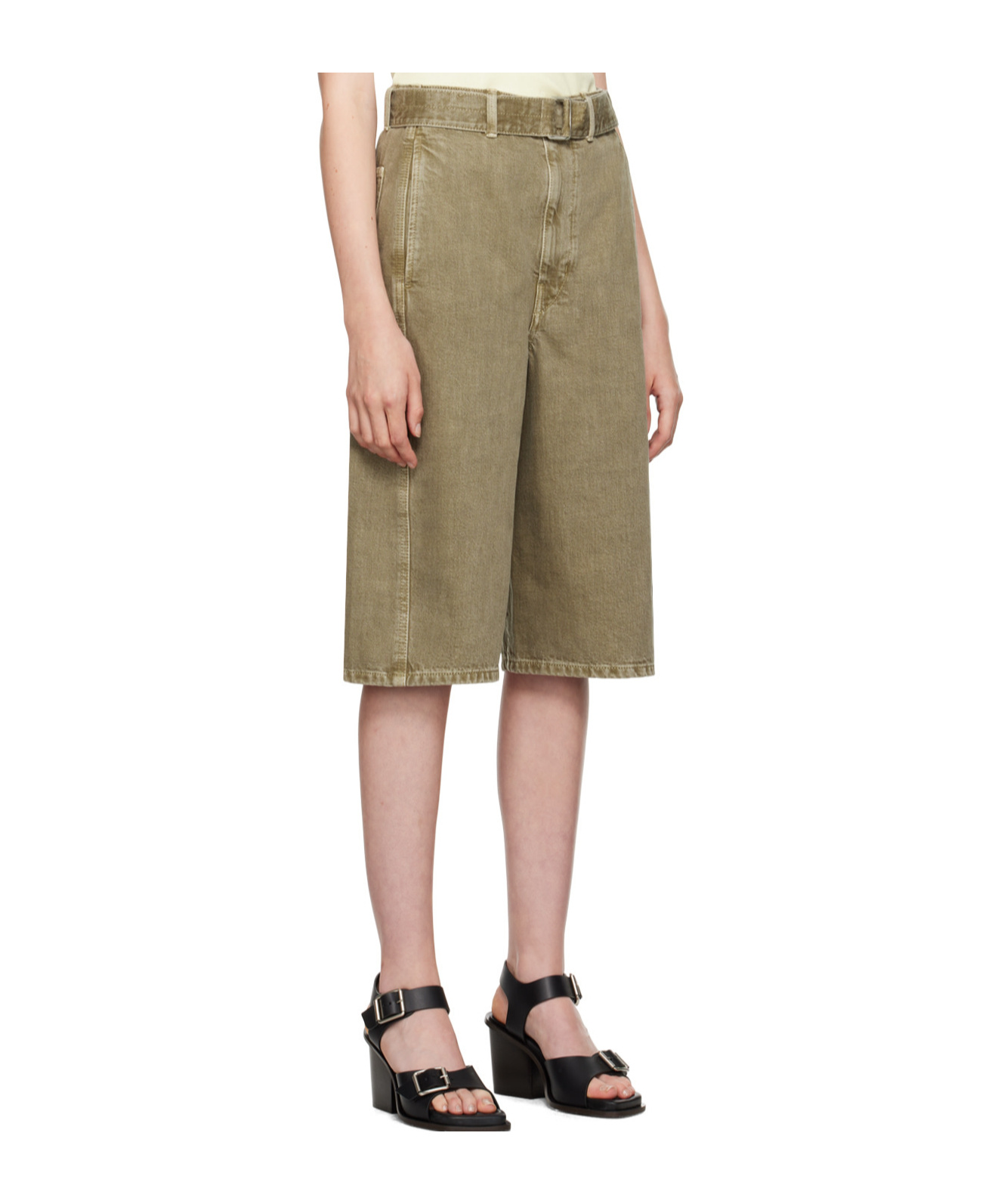 LEMAIRE TWISTED BELTED MID-RISE BERMUDA SHORTS 