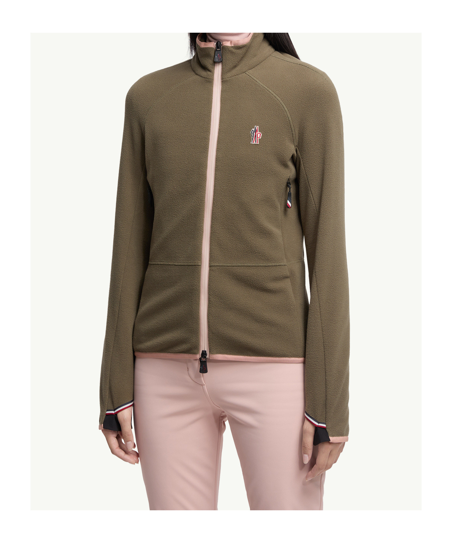 Moncler Fleece Zip-up Sweatshirt In Green