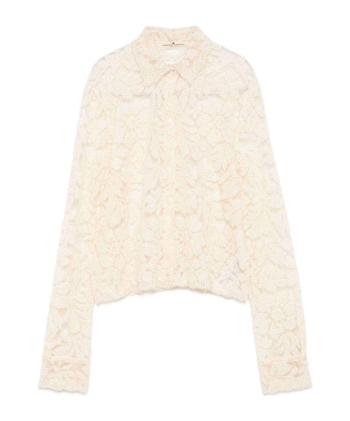 Ermanno Scervino Lace Top And Shirt Set In White