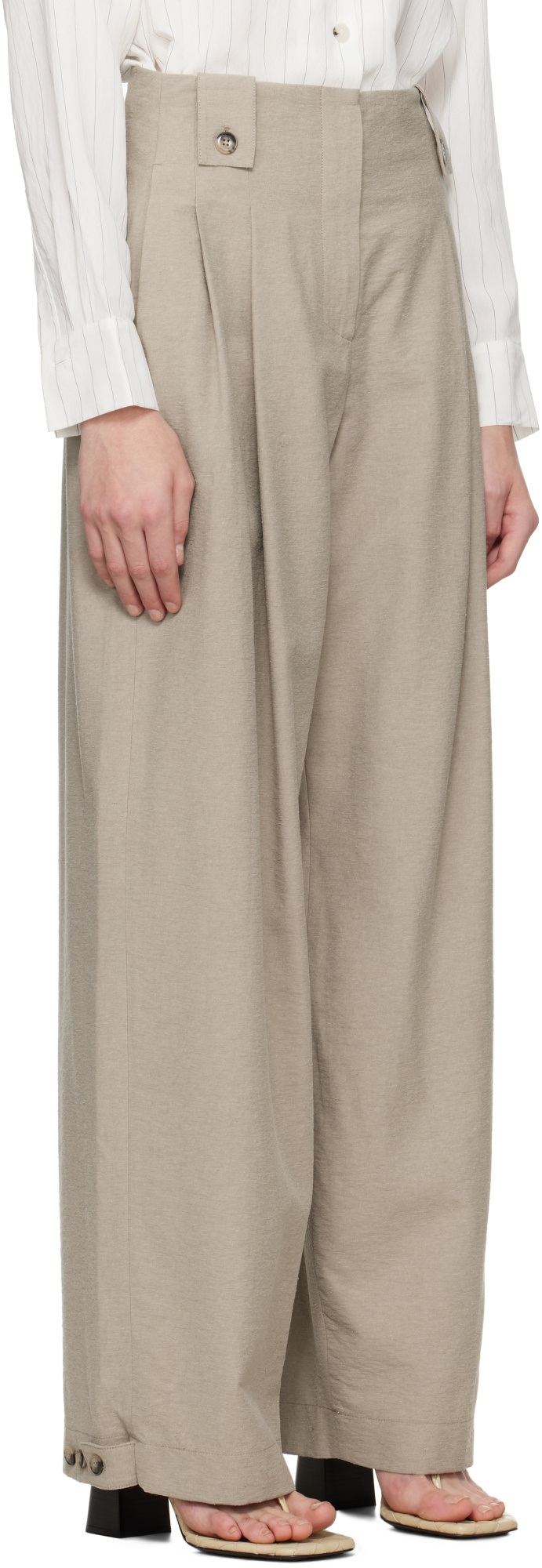 Nanushka Pleated Wide-leg Trousers