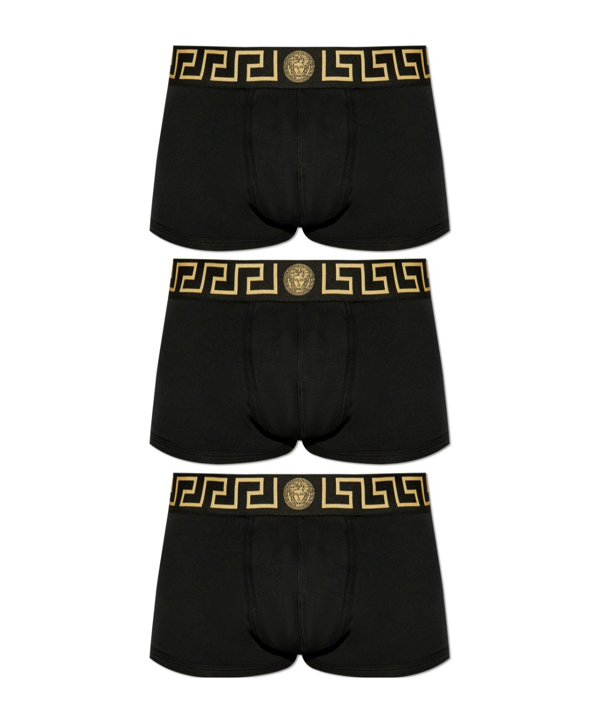 Versace Greca Jacquard Boxer Shorts In Black