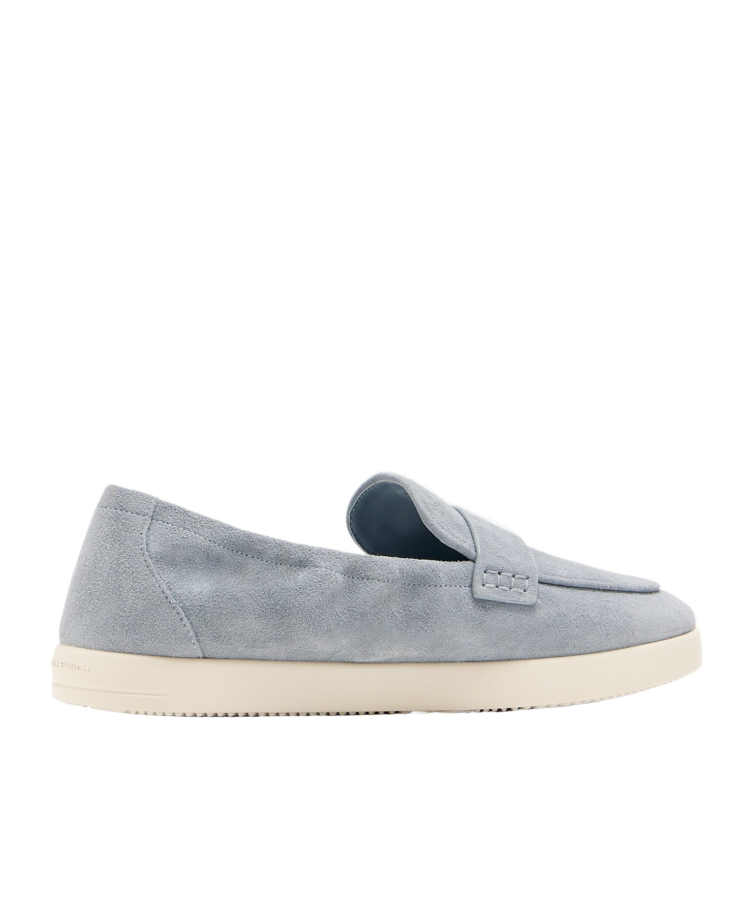 Tory Burch Light Blue Loafers With Logo Plaque On The Front And Slip-on Design In Suede Woman In Blue