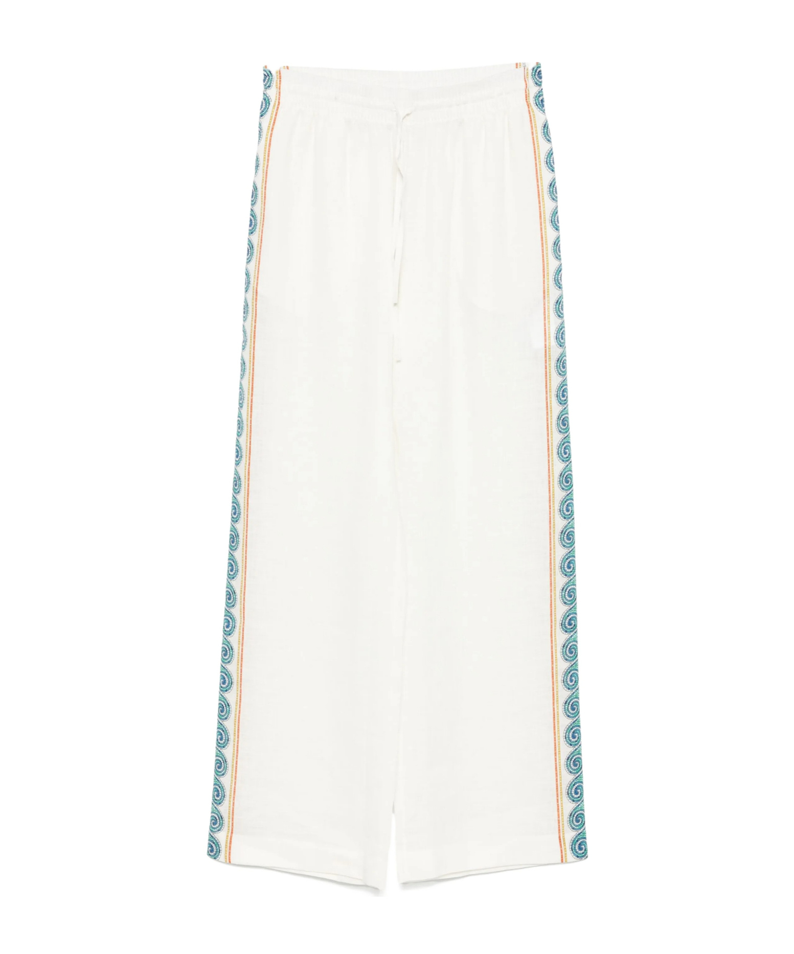 Casablanca Drawstring Waist Casual Pants In White