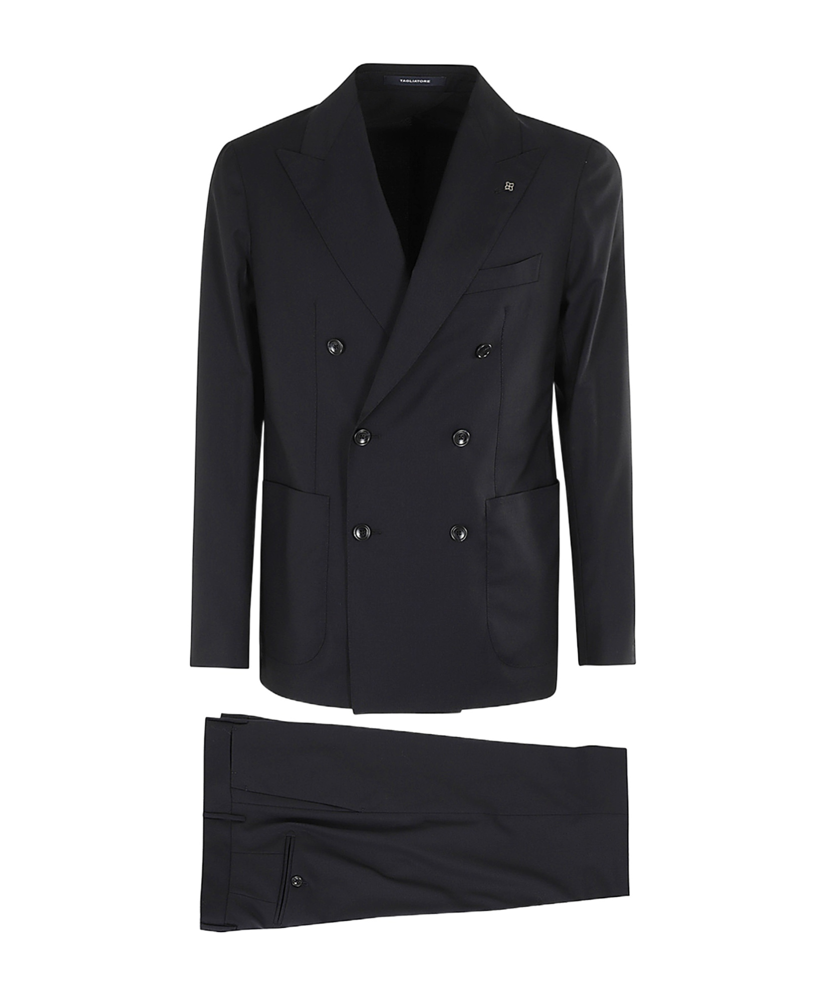 Tagliatore Men's Wool And Cotton Suit In Black