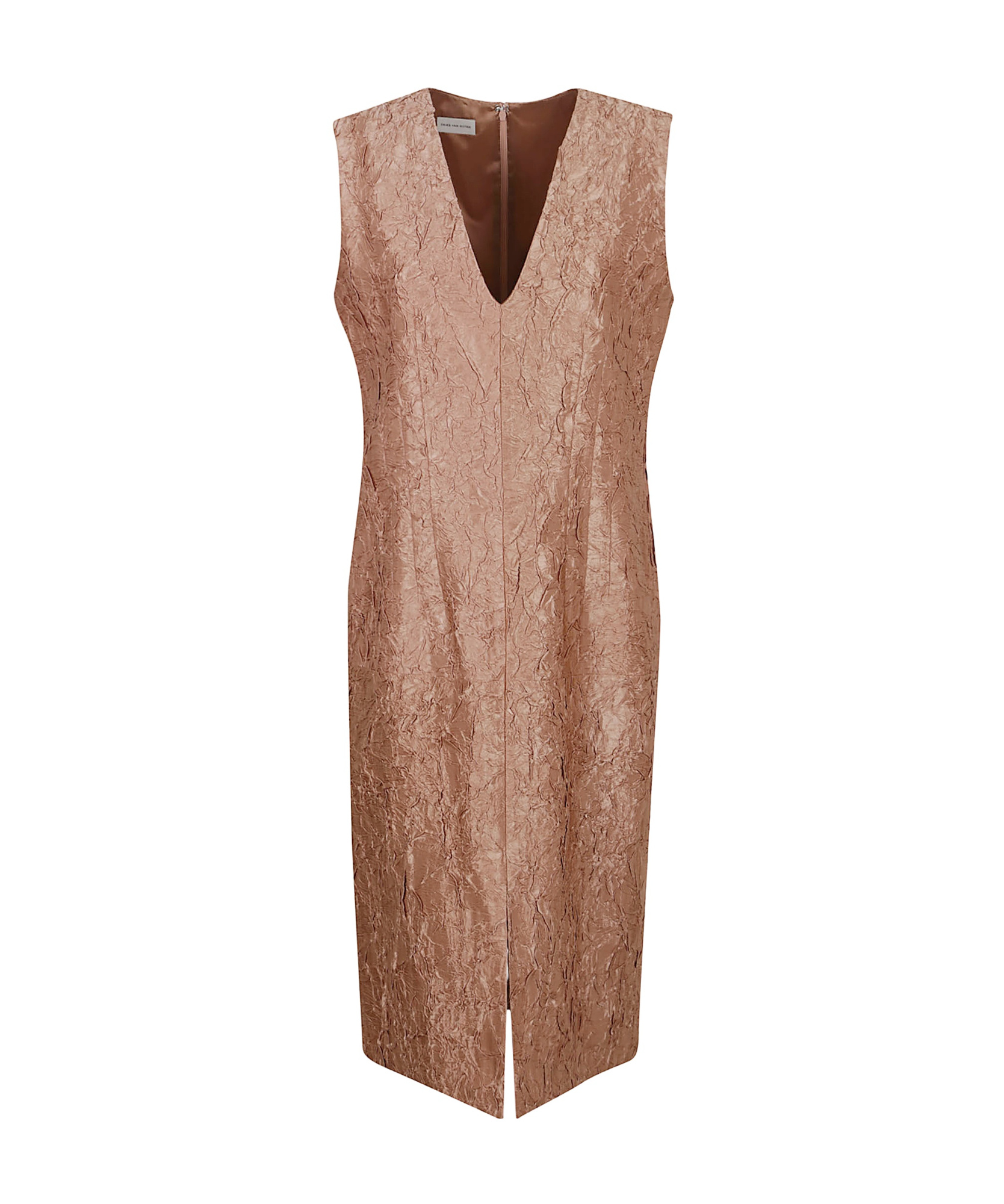 Shop Dries Van Noten V-neck Dress In Brown