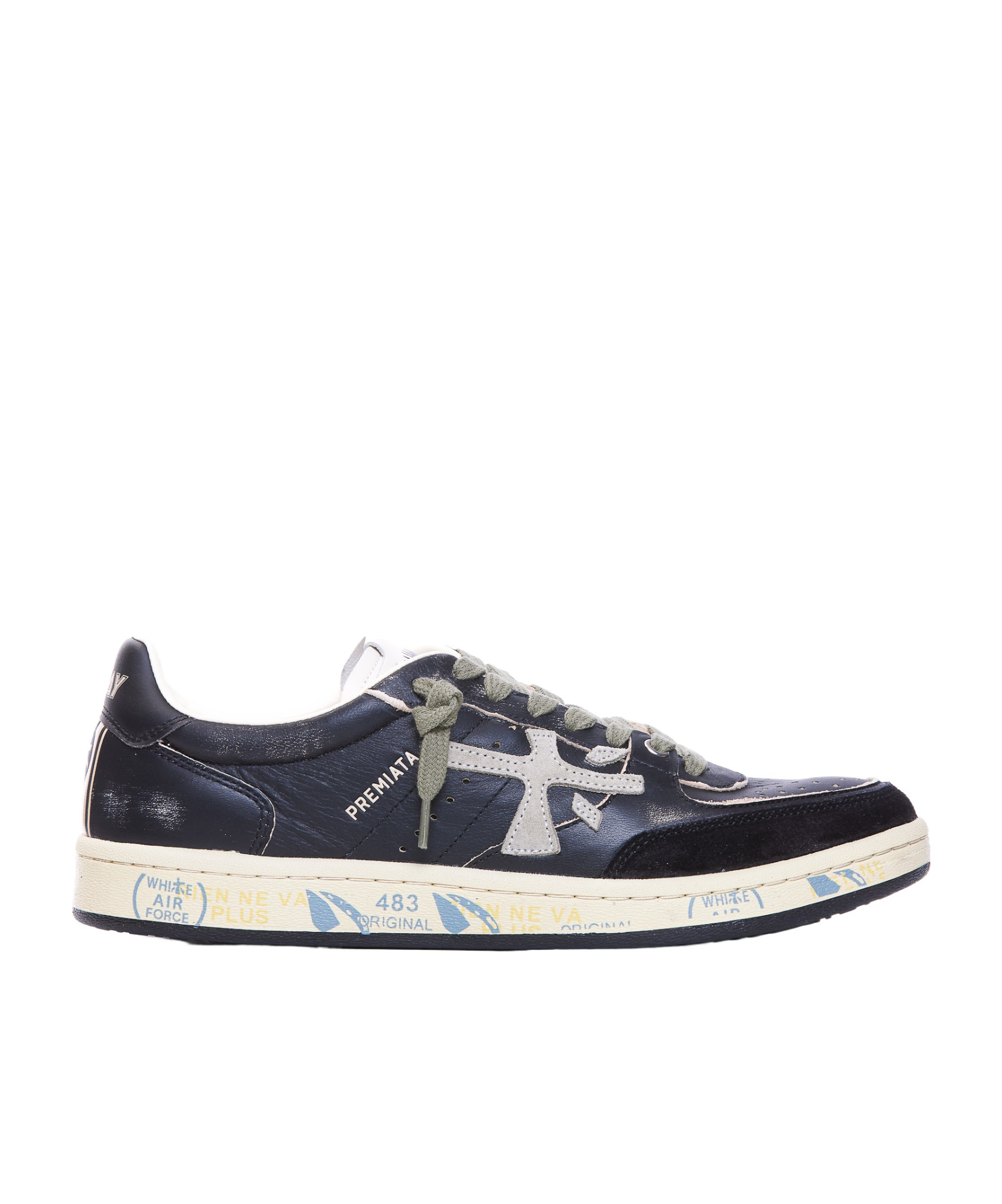 Premiata Lace-up Low-cut Sneakers In Black