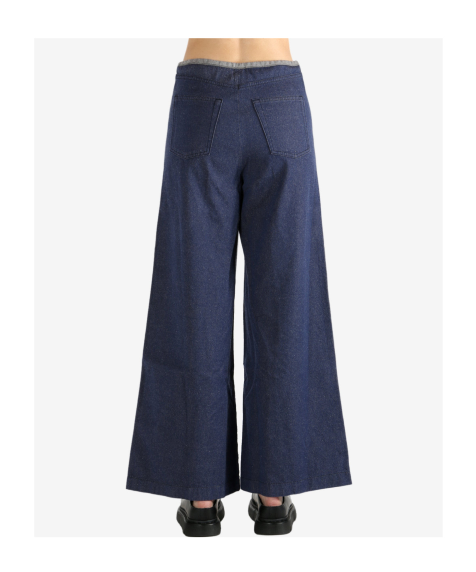 Baserange Arthur Drawstring Wide-leg Trousers In Blue