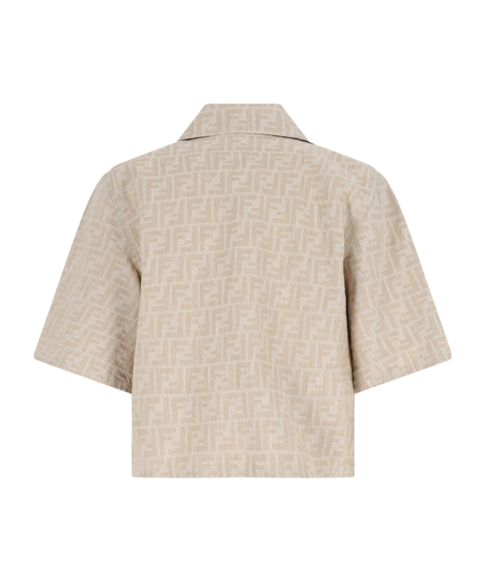 Fendi Chambray Ff Jacket In Neutral