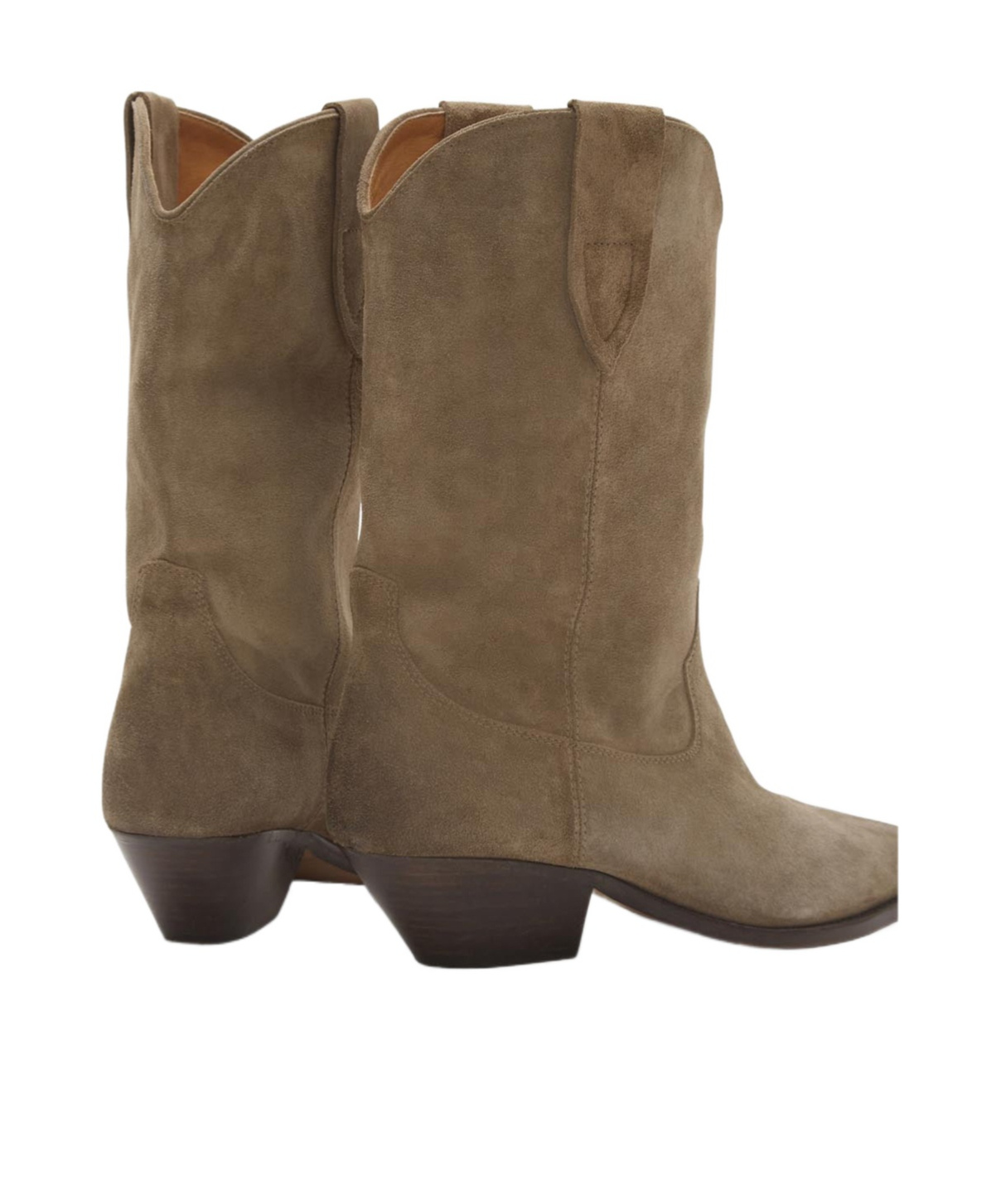 Isabel Marant Duerto Embroidered Suede Cowboy Boots In Brown